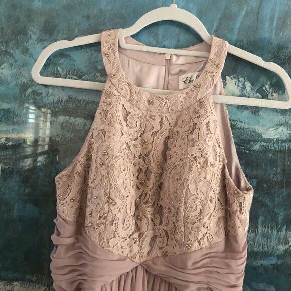 Eliza J Beaded Lace & Chiffon Gown Size 8 - Picture 4 of 12